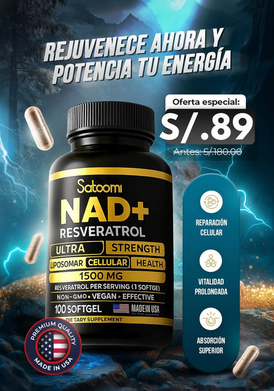 NAD+ RESVERATROL - ACTIVA TU ENERGIA CELULAR Y REJUVENECE DESDE ADENTRO